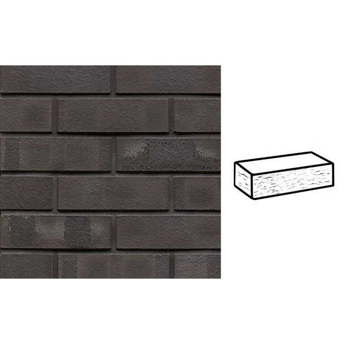 Кирпич клинкерный Muhr 05 KS Eisenschmelz Schwarzbraun Kohle Spezial рустик, 240х55х71 мм