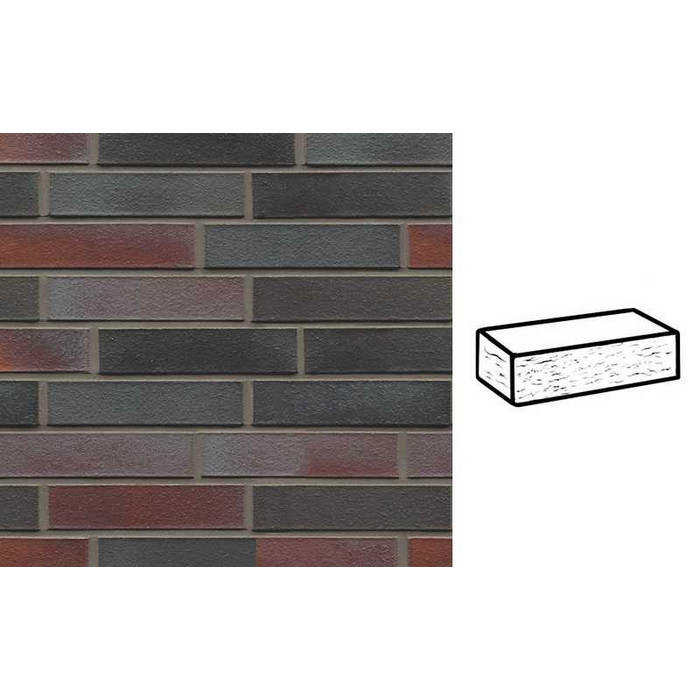 Кирпич клинкерный Muhr 25 Violettschwarz рустик, 290х90х71 мм
