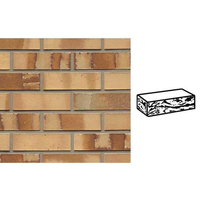 Кирпич клинкерный Muhr 06 S Hellbraun-bunt Spezial готик, 240х55х71 мм