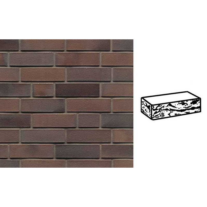 Кирпич клинкерный Muhr 33 A Schwarz-Braun готик, 240х55х71 мм