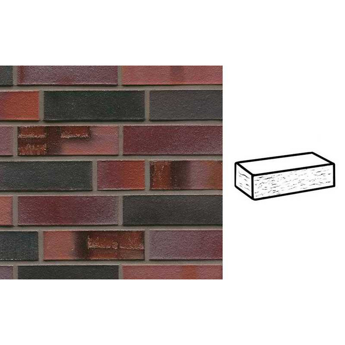 Кирпич клинкерный Muhr 29 S Schwarzblau-bunt Spezial рустик, 240х55х71 мм