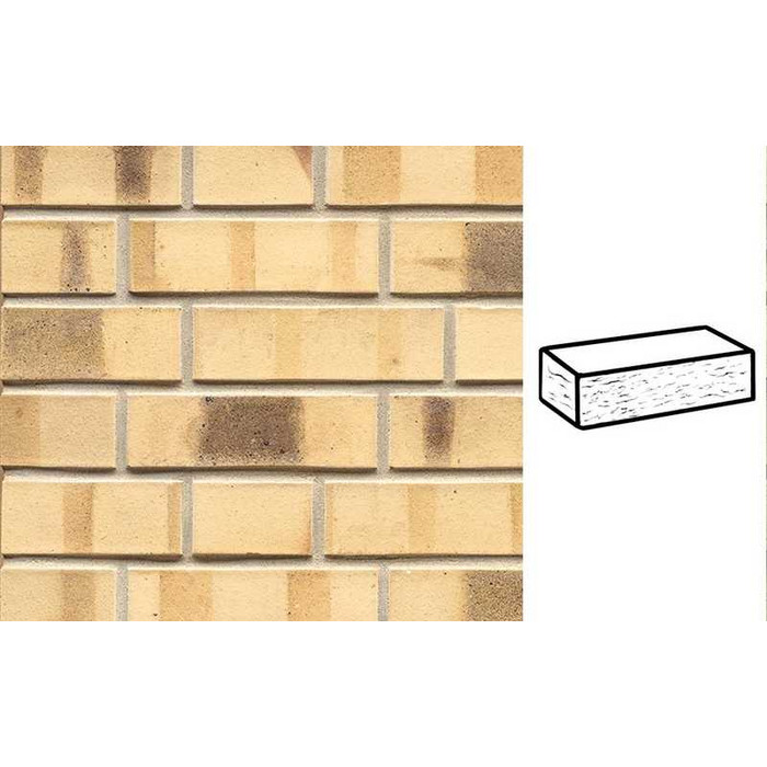 Кирпич клинкерный Muhr 35 KS Creme nuanciert Kohle Spezial рустик, 240х55х71 мм