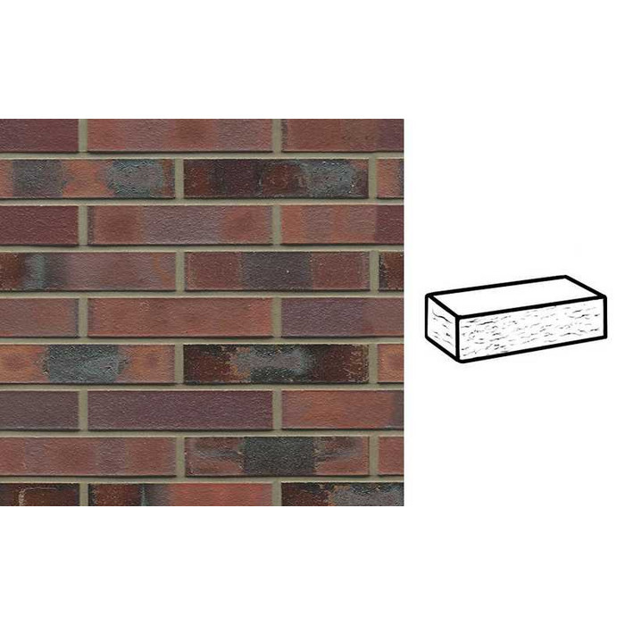 Кирпич клинкерный Muhr 04KS Rotbraun-bunt Kohle Spezial рустик, 240х115х52 мм