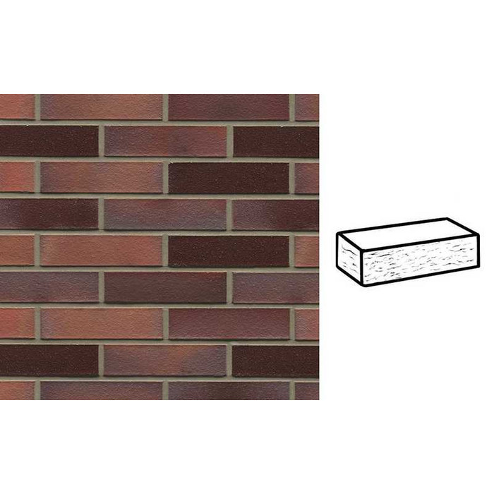 Кирпич клинкерный Muhr 04EG Rotbraun-bunt Edelglanz рустик, 290х90х71 мм