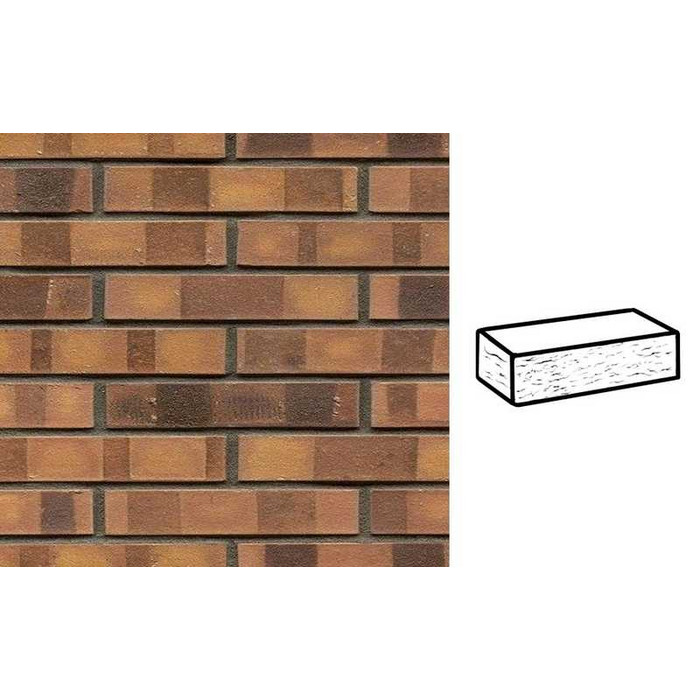 Кирпич клинкерный Muhr 08K Lachsrot Kohle рустик, 240х90х40 мм