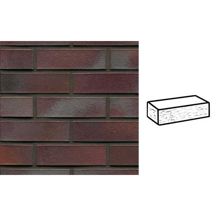 Кирпич клинкерный Muhr 10 Violettblau geflammt рустик, 250х120х65 мм