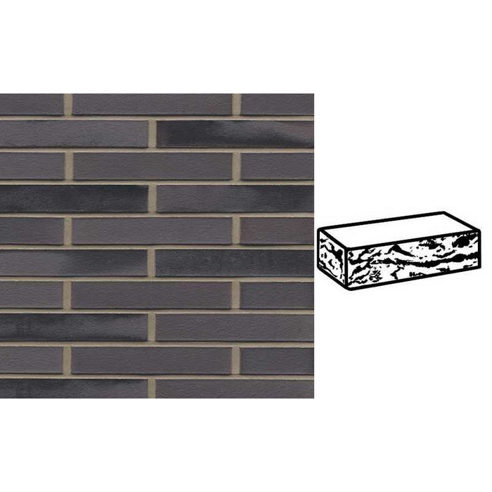 Кирпич клинкерный Muhr 15 Schwarz-bunt Edelglanz готик, 290х90х52 мм