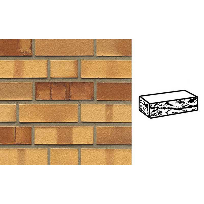 Кирпич клинкерный Muhr 01 S Niederlausitzer Gelb Spezial готик, 240х55х71 мм