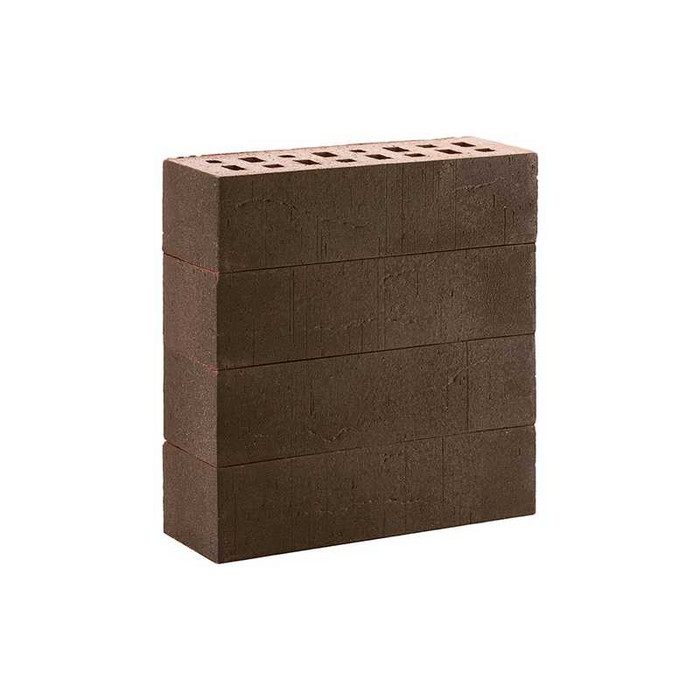 Кирпич клинкерный ЛСР темно-красный с черным песком Лиссабон винтаж, M300, 250х85х65 мм