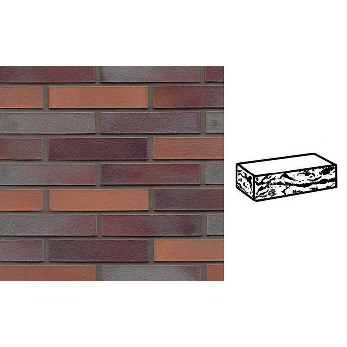 Кирпич клинкерный Muhr 12 Blaurot-bunt готик, 240х115х52 мм