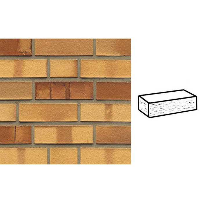 Кирпич клинкерный Muhr 01 S Niederlausitzer Gelb Spezial рустик, 240х115х71 мм