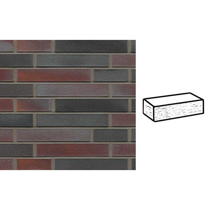 Кирпич клинкерный Muhr 25 Violettschwarz рустик, 240х90х40 мм