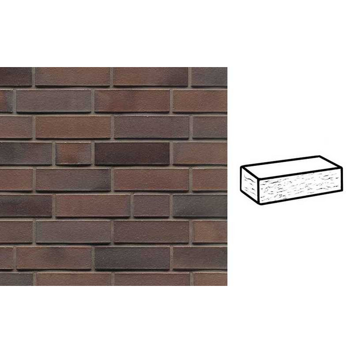 Кирпич клинкерный Muhr 33 A Schwarz-Braun рустик, 240х115х52 мм