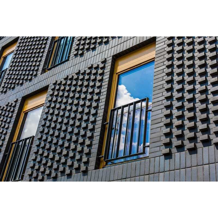 Кирпич клинкерный Muhr 15 Schwarz-bunt Edelglanz Wasserstrich, 240х52х52 мм фото 9