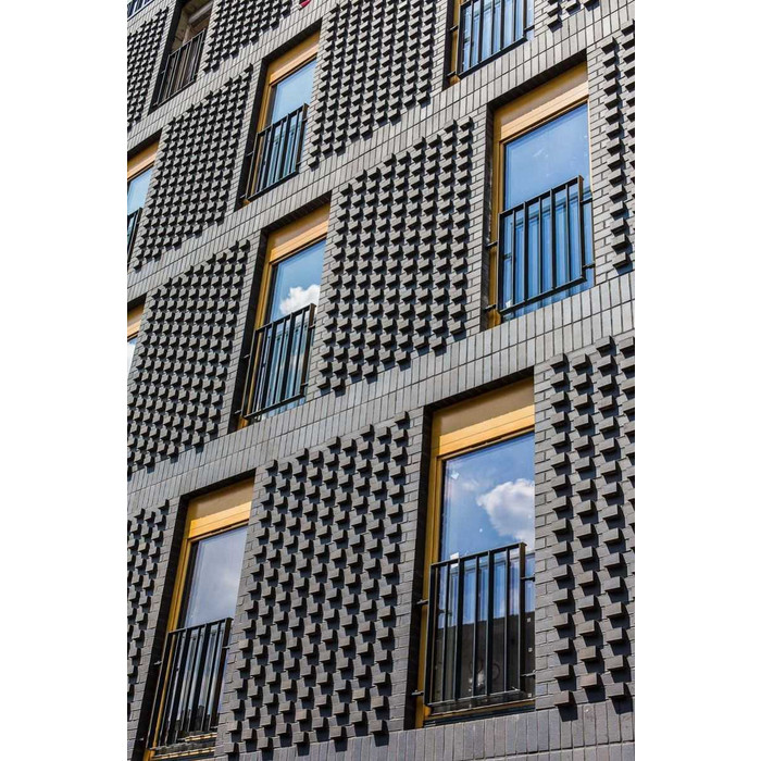 Кирпич клинкерный Muhr 15 Schwarz-bunt Edelglanz Wasserstrich, 240х52х52 мм фото 6