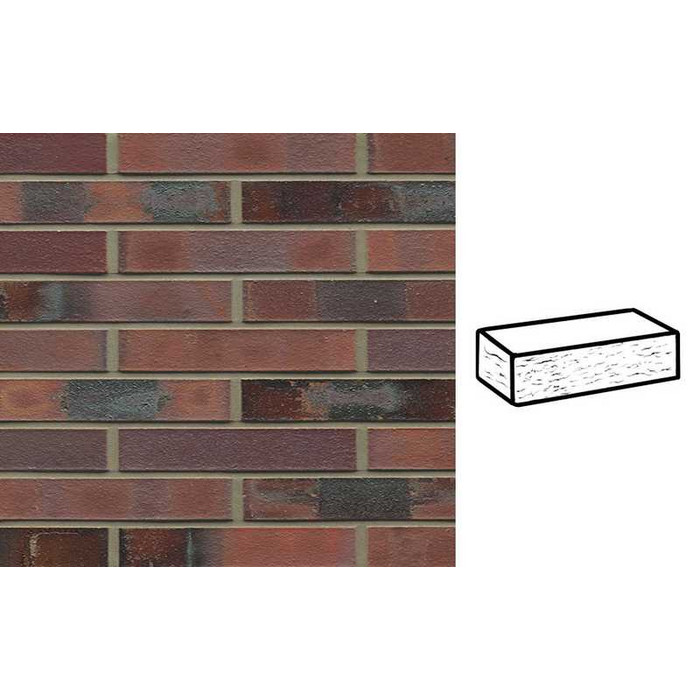 Кирпич клинкерный Muhr 04KS Rotbraun-bunt Kohle Spezial рустик, 290х90х52 мм