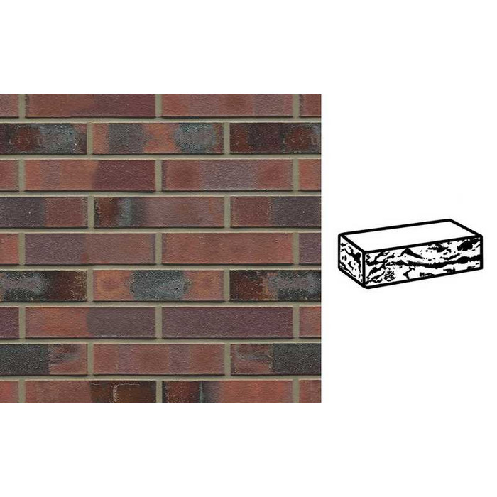 Кирпич клинкерный Muhr 04KS Rotbraun-bunt Kohle Spezial готик, 290х90х71 мм