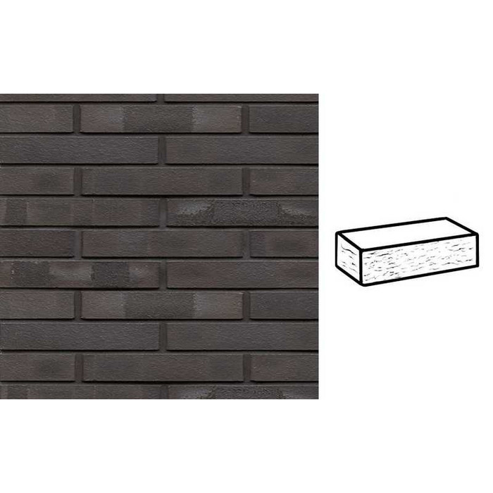 Кирпич клинкерный Muhr 05 KS Eisenschmelz Schwarzbraun Kohle Spezial рустик, 240х90х40 мм