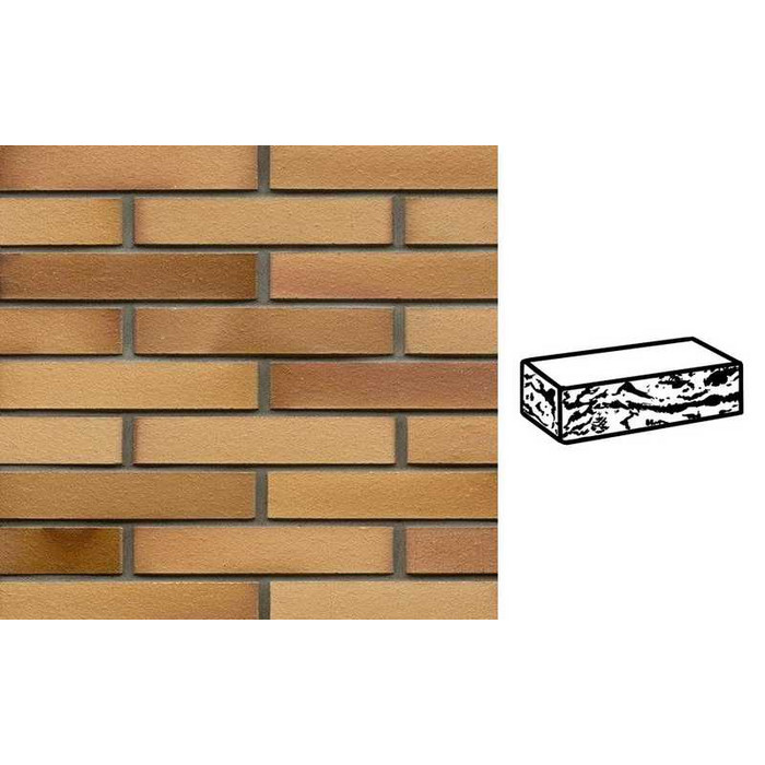 Кирпич клинкерный Muhr 06EG Hellbraun-bunt Edelglanz готик, 290х90х52 мм
