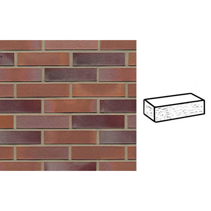 Кирпич клинкерный Muhr 14 Rotblau-bunt рустик, 290х90х71 мм