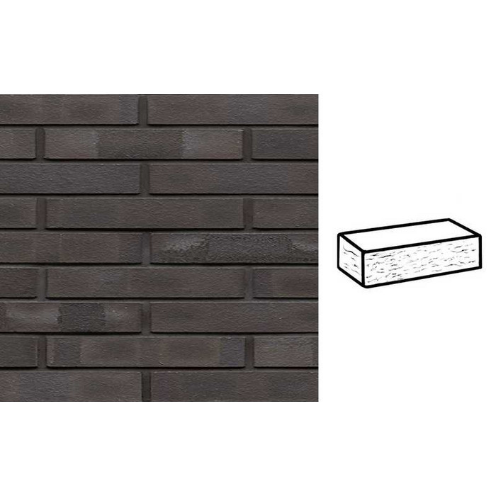 Кирпич клинкерный Muhr 05 KS Eisenschmelz Schwarzbraun Kohle Spezial рустик, 290х90х40 мм