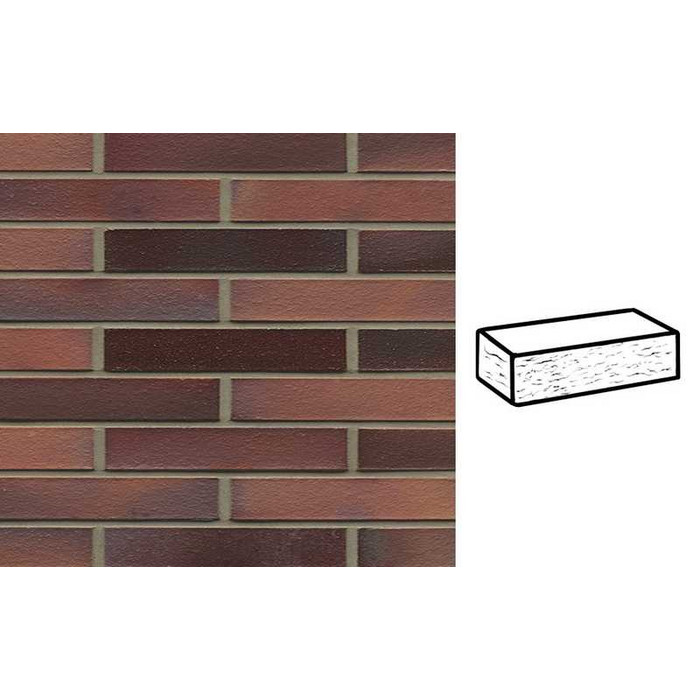 Кирпич клинкерный Muhr 04EG Rotbraun-bunt Edelglanz рустик, 290х90х52 мм