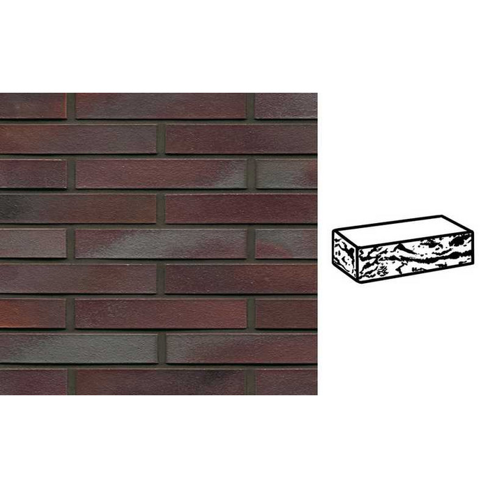 Кирпич клинкерный Muhr 10 Violettblau geflammt готик, 290х90х52 мм