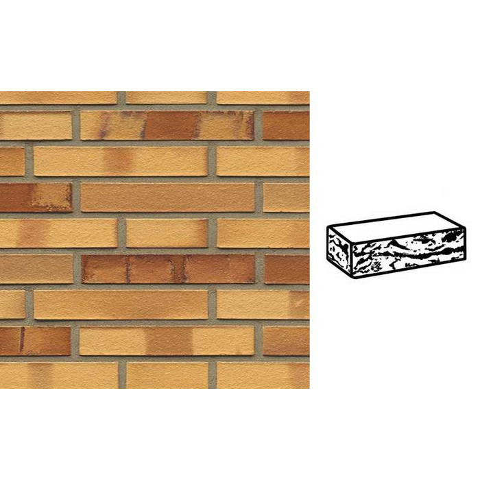 Кирпич клинкерный Muhr 01 Niederlausitzer Gelb Spezial готик, 240х90х40 мм