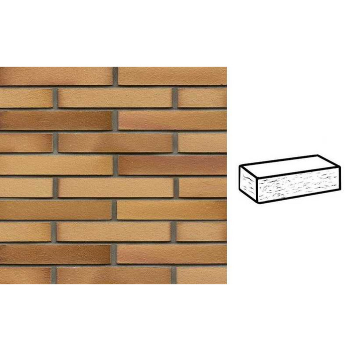 Кирпич клинкерный Muhr 06EG Hellbraun-bunt Edelglanz рустик, 240х90х40 мм