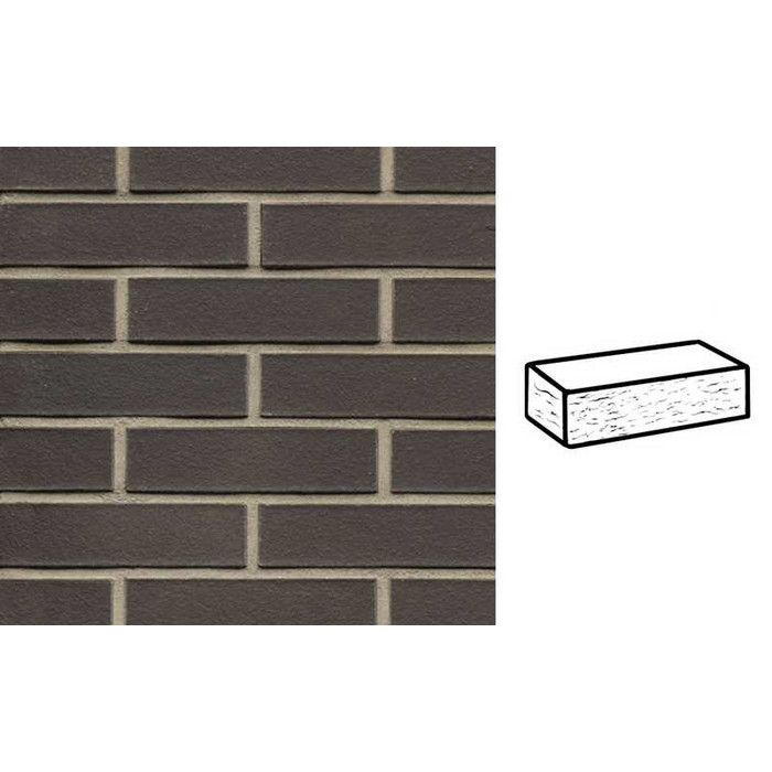Кирпич клинкерный Muhr 05 Eisenschmelz Schwarzbraun рустик, 290х90х71 мм