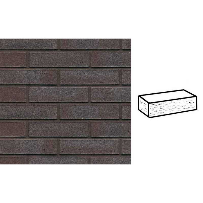 Кирпич клинкерный Muhr 20 Graphitschwarz nuanciert рустик, 290х90х71 мм