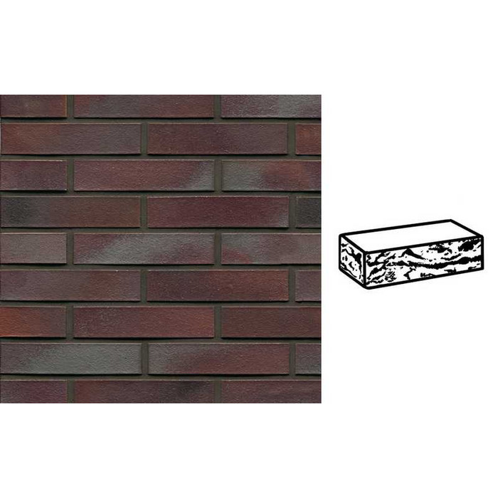 Кирпич клинкерный Muhr 10 Violettblau geflammt готик, 240х115х52 мм