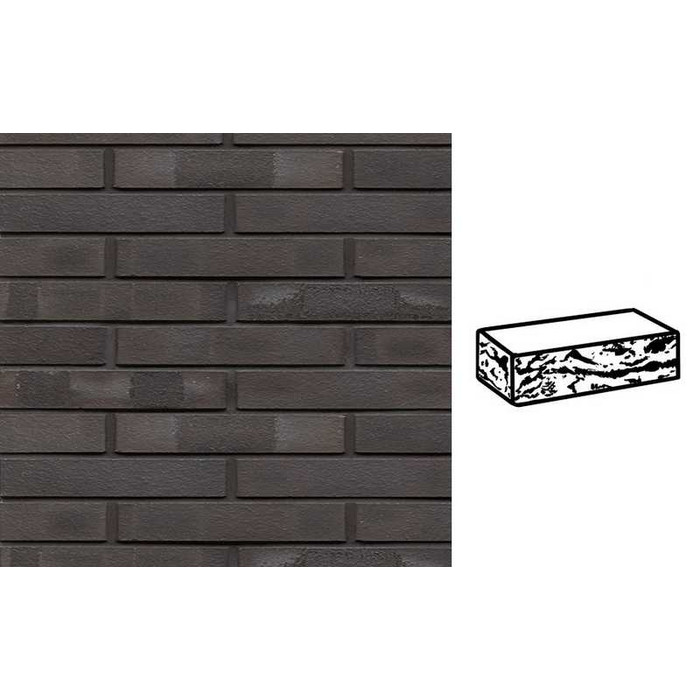 Кирпич клинкерный Muhr 05 KS Eisenschmelz Schwarzbraun Kohle Spezial готик, 240х90х40 мм