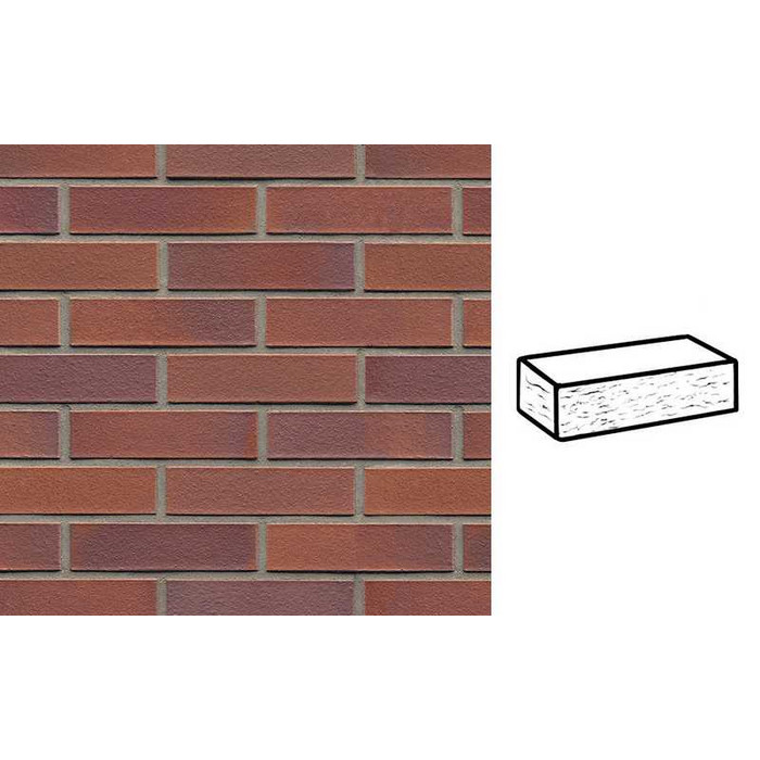 Кирпич клинкерный Muhr 04 Rotbraun-bunt рустик, 290х90х71 мм