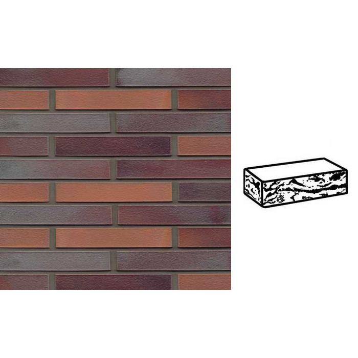 Кирпич клинкерный Muhr 12 Blaurot-bunt готик, 240х90х40 мм