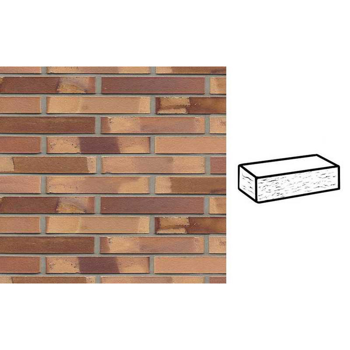 Кирпич клинкерный Muhr 08S Lachsrot Spezial рустик, 240х90х40 мм