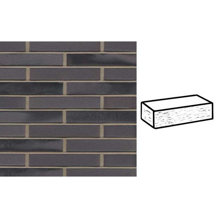Кирпич клинкерный Muhr 15 Schwarz-bunt Edelglanz рустик, 290х90х52 мм
