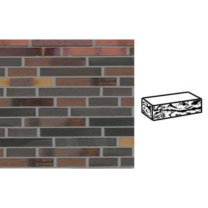 Кирпич клинкерный Muhr 40 Kobalt Spezial geflammt готик, 290х90х40 мм