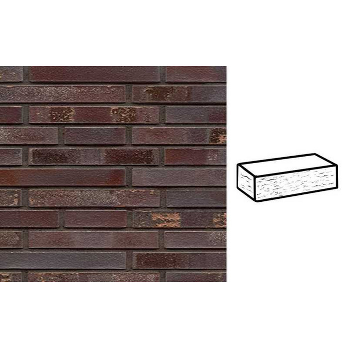 Кирпич клинкерный Muhr 10 S Violettblau geflammt Spezial рустик, 290х90х40 мм