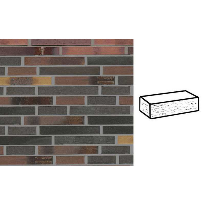 Кирпич клинкерный Muhr 40 Kobalt Spezial geflammt рустик, 290х90х40 мм