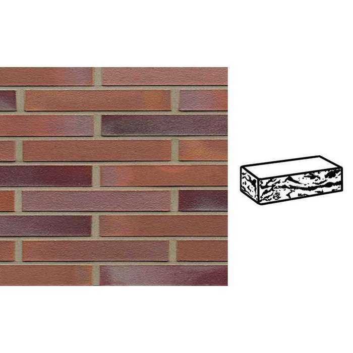 Кирпич клинкерный Muhr 14 Rotblau-bunt готик, 290х90х40 мм