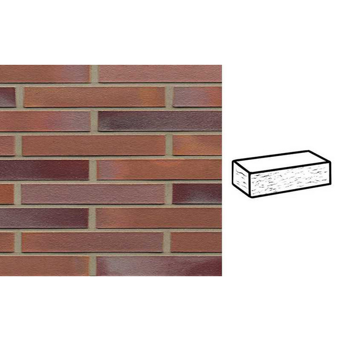 Кирпич клинкерный Muhr 14 Rotblau-bunt рустик, 290х90х40 мм