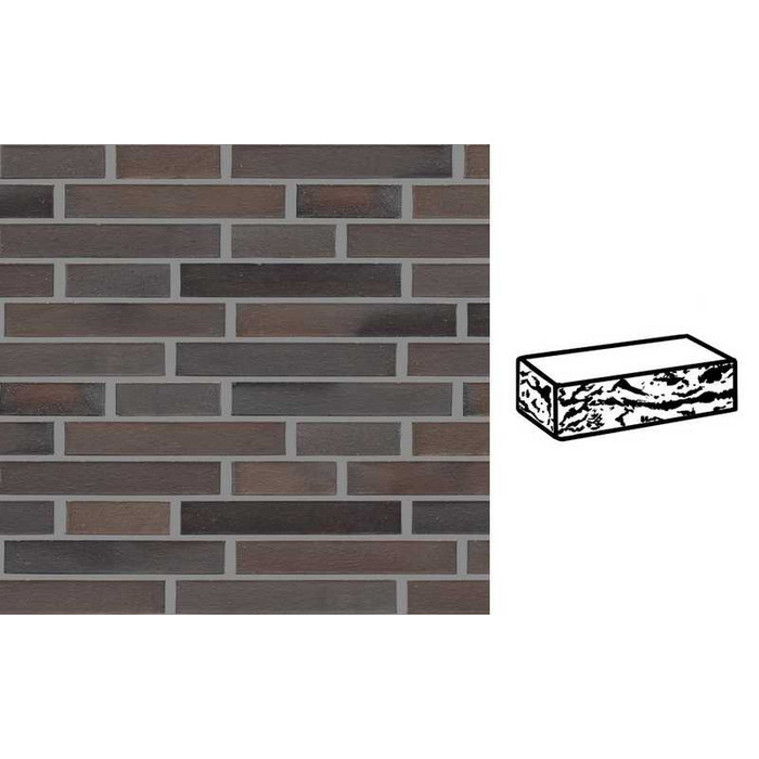 Кирпич клинкерный Muhr 33 A Schwarz-Braun готик, 290х90х40 мм