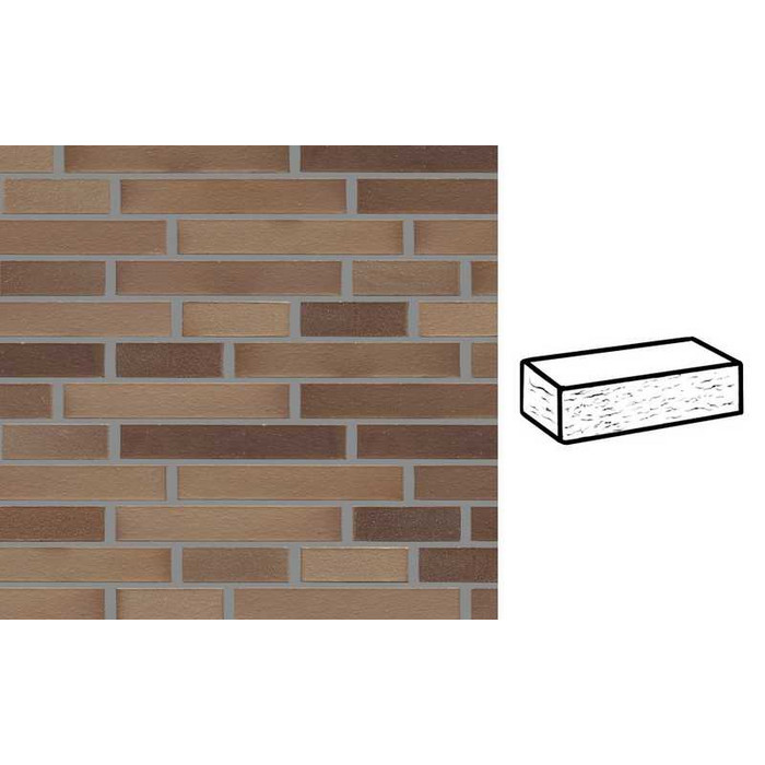 Кирпич клинкерный Muhr 34 EG Grau nuanciert Edelglanz рустик, 290х90х40 мм