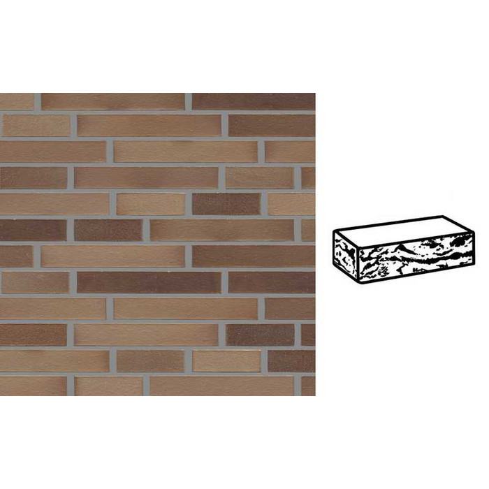 Кирпич клинкерный Muhr 34 EG Grau nuanciert Edelglanz готик, 290х90х40 мм