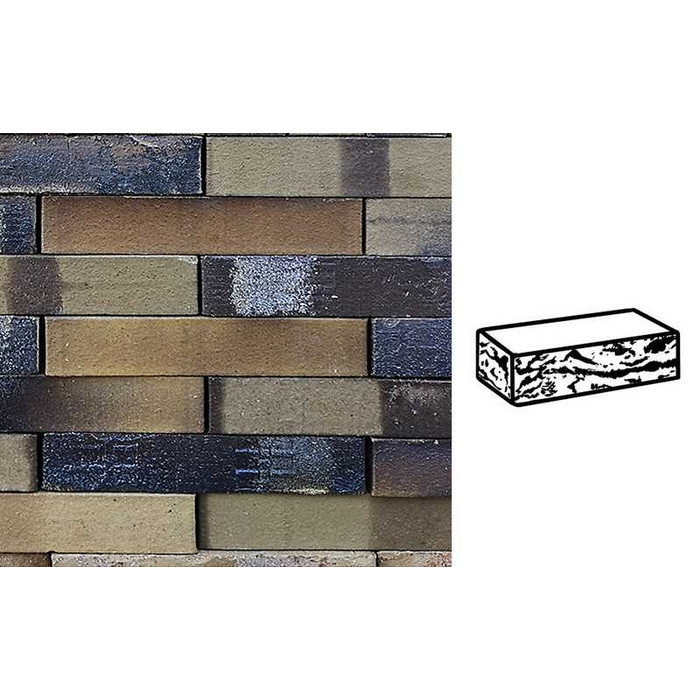 Кирпич клинкерный Muhr 34 KS Grau nuanciert Kohle Spezial готик, 290х90х40 мм