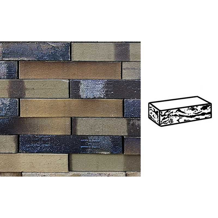 Кирпич клинкерный Muhr 34 KS Grau nuanciert Kohle Spezial готик, 290х90х52 мм