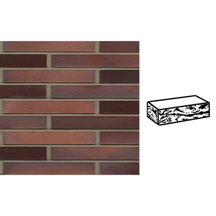 Кирпич клинкерный Muhr 04 Rotbraun-bunt готик, 290х90х40 мм