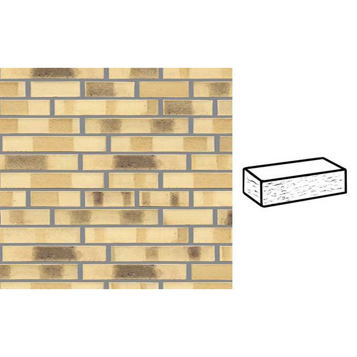 Кирпич клинкерный Muhr 35 KS Creme nuanciert Kohle Spezial рустик, 290х90х40 мм