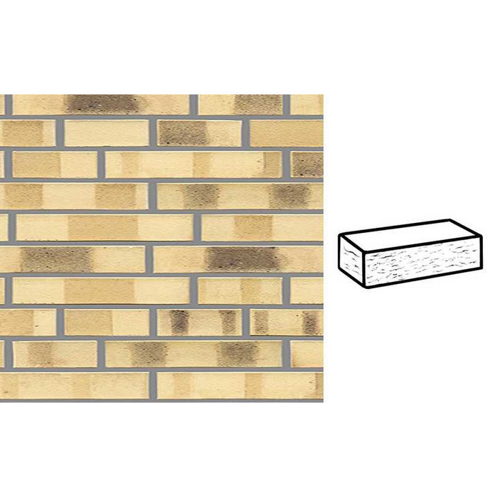 Кирпич клинкерный Muhr 35 KS Creme nuanciert Kohle Spezial рустик, 290х90х52 мм